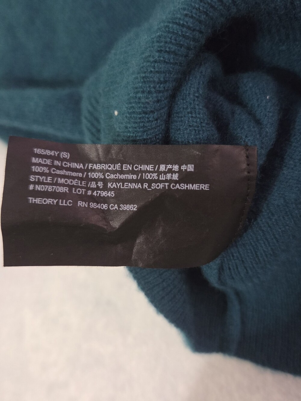 Theory Teal $325 Cashmere Kaylenna Sweater Size S - Picture 7 of 8